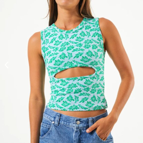 Afends Tops - Afends - brand new with tags, SEE YOU recycled cut out sleeveless top size XS